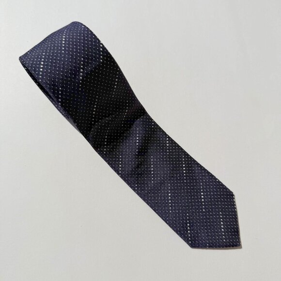 Hugo Boss Navy Dot Silk Tie - Picture 1 of 4